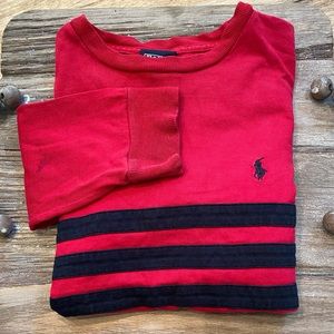 Vintage Polo by Ralph Lauren Boy’s 6 Red W/ Black Stripes‎ Long Sleeve Pullover
